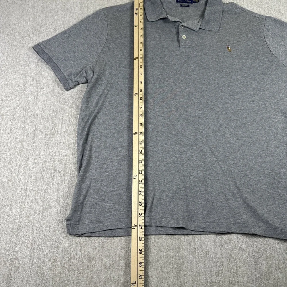 Polo Ralph Lauren Polo‎ Shirt Men XL Gray Classic Fit Short Sleeve Pony Logo